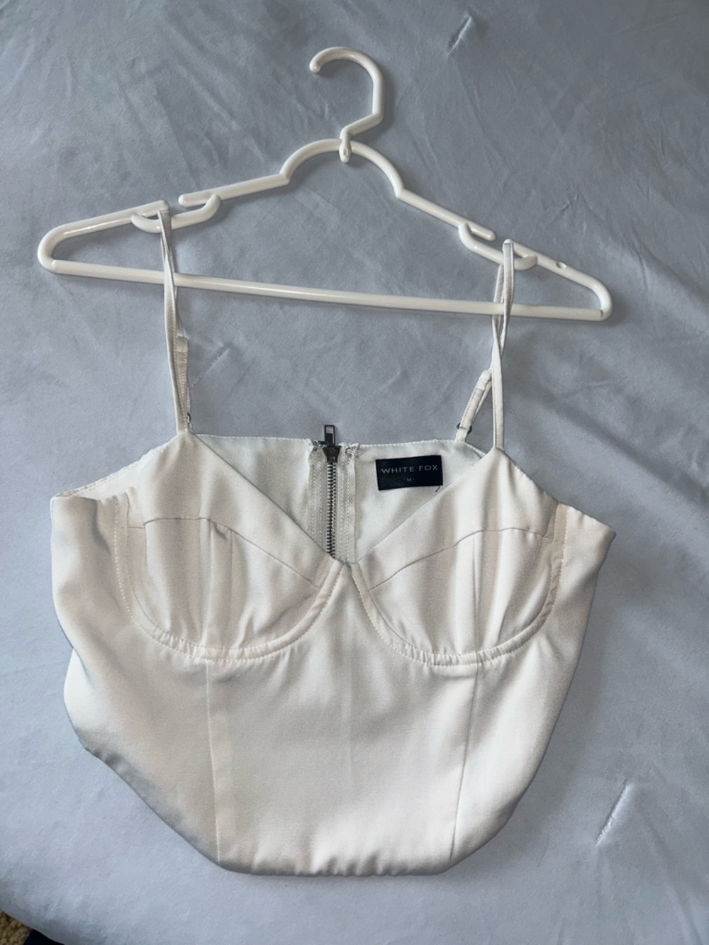 White fox boutique white corset tank top